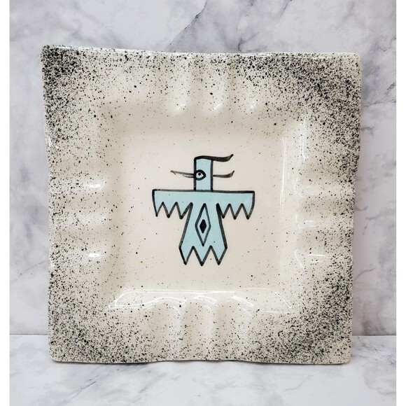 Vintage Kachina Figure Ashtray Loma of Arizona Speckled Pottery Southwestern - Picture 2 of 8